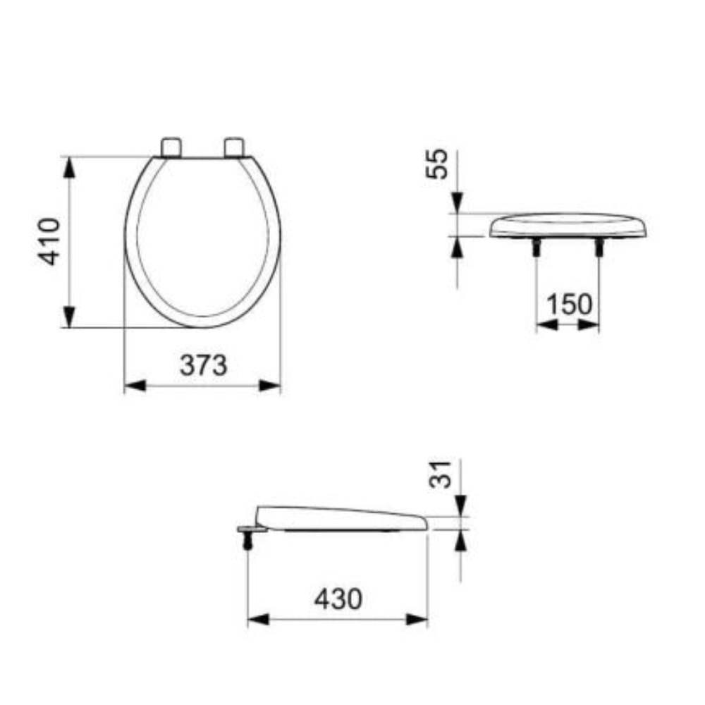 Assento Sanitário Convencional Roca Universal PP Branco - 9909810010100
