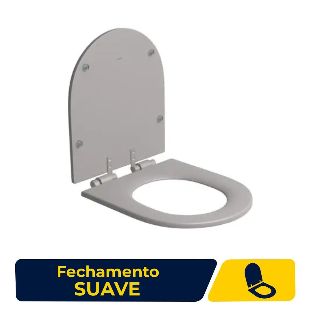 Assento Sanitário Deca Link/Duna/Nuova/Carrara Slow Close Cinza - AP.237.CZ.85