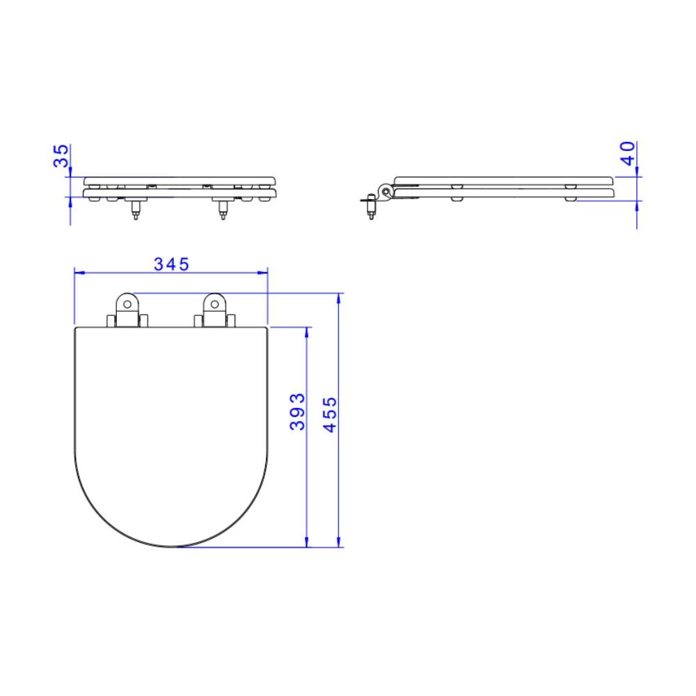 Assento Sanitário Deca Link/Duna /Nuova/Carrara Slow Close Ébano Fosco - AP.237.BL.94
