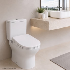 Assento Sanitário Deca Quad/Axis/Unic Slow Close Lux Noturna e Ducha Branco - AP.415B.17