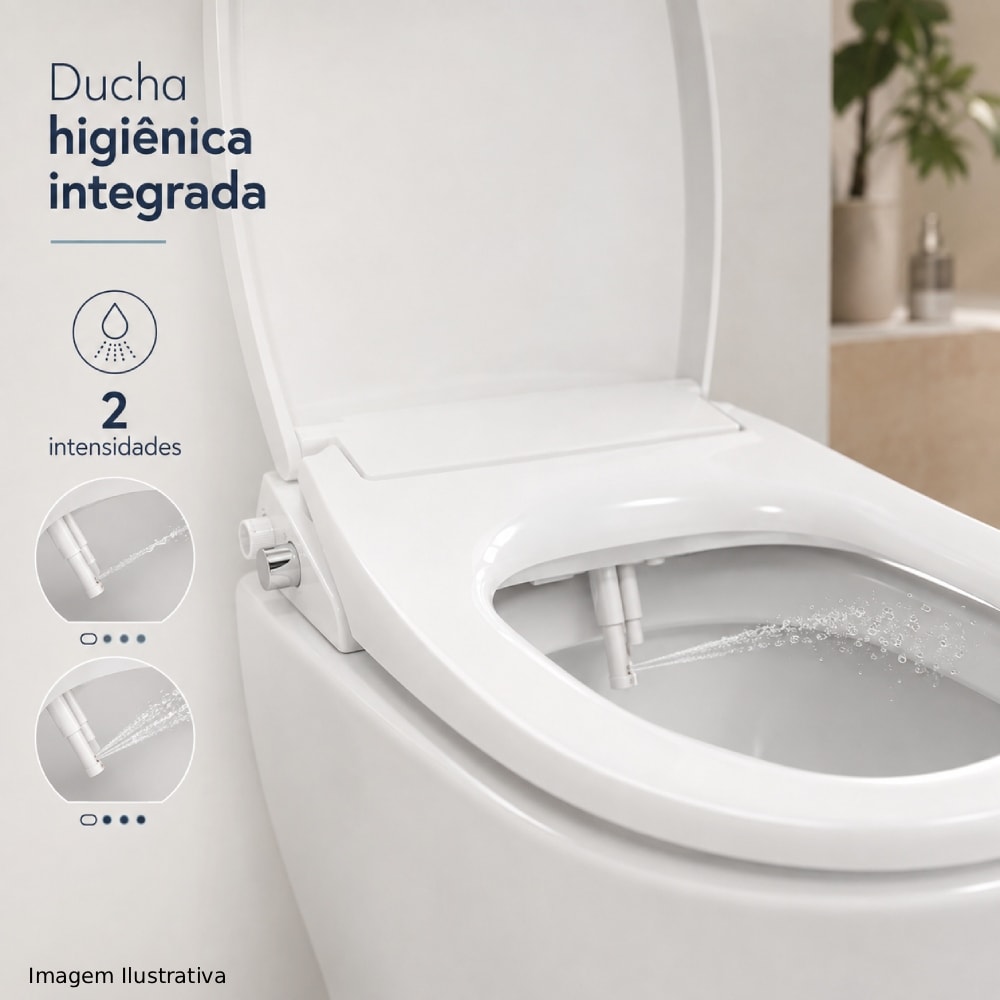 Assento Sanitário Deca Quad/Axis/Unic Slow Close Luz Noturna e Ducha Branco - AP.415B.17