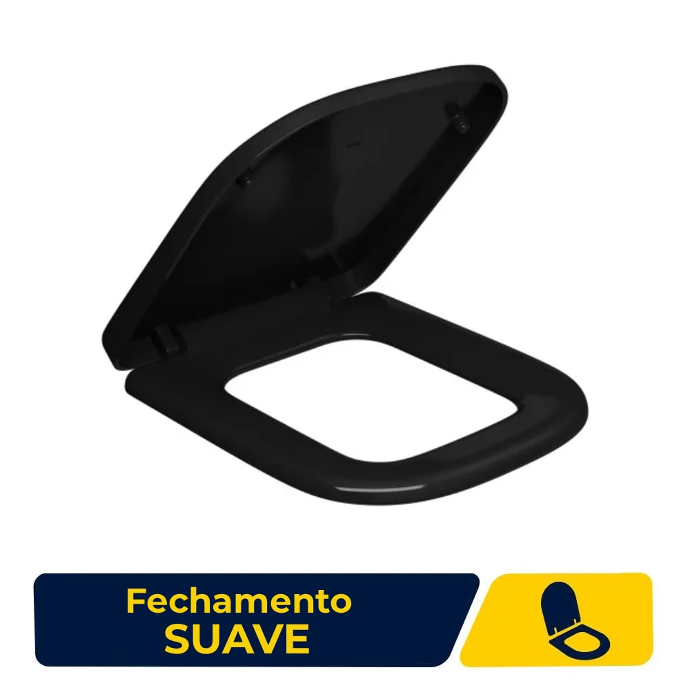Assento Sanitário Deca Quadra/Unic/Polo Soft Close Ébano - AP.215.95