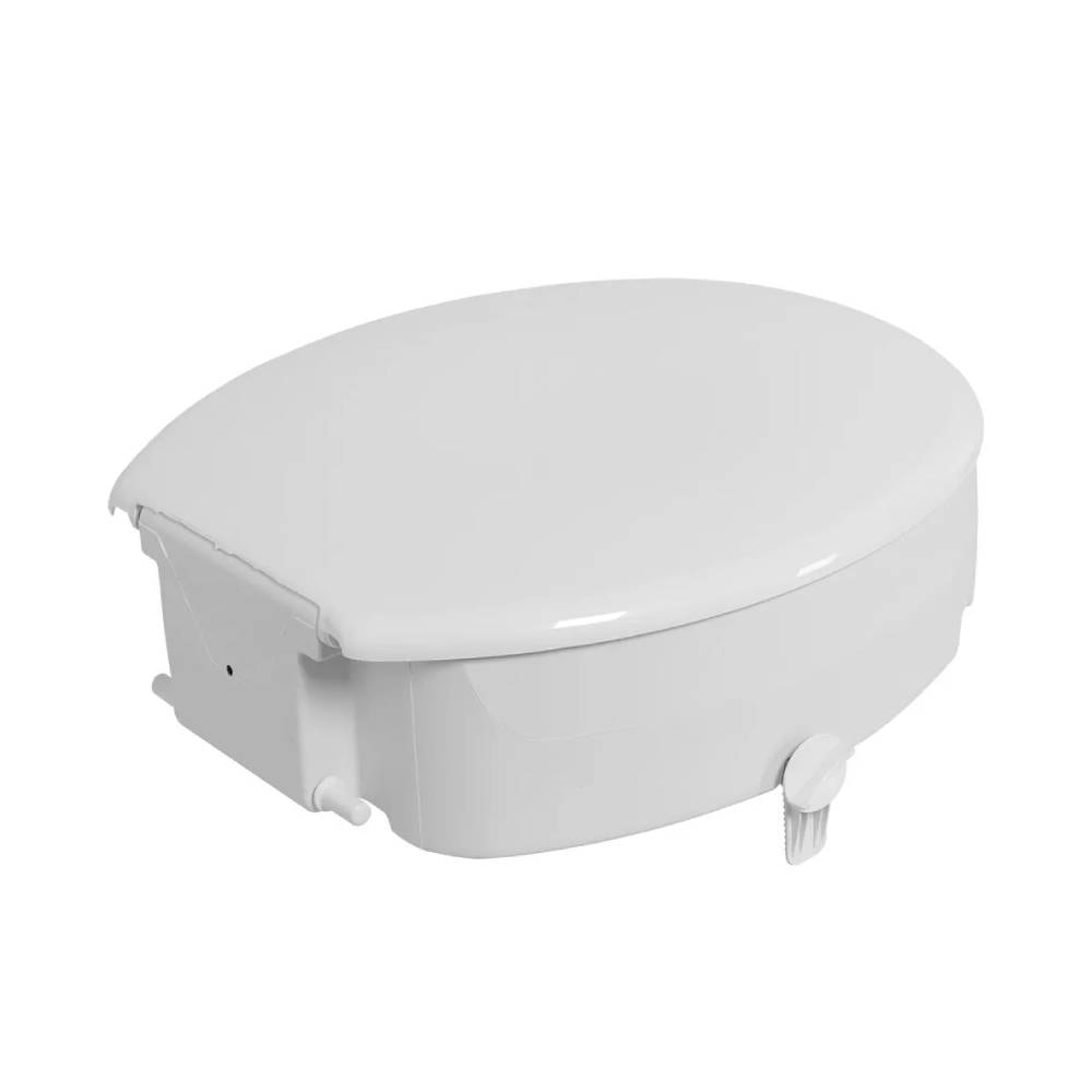 Assento Sanitário Elevado Astra com Tampo e Trava 13cm Branco - TAE13T/TBR1