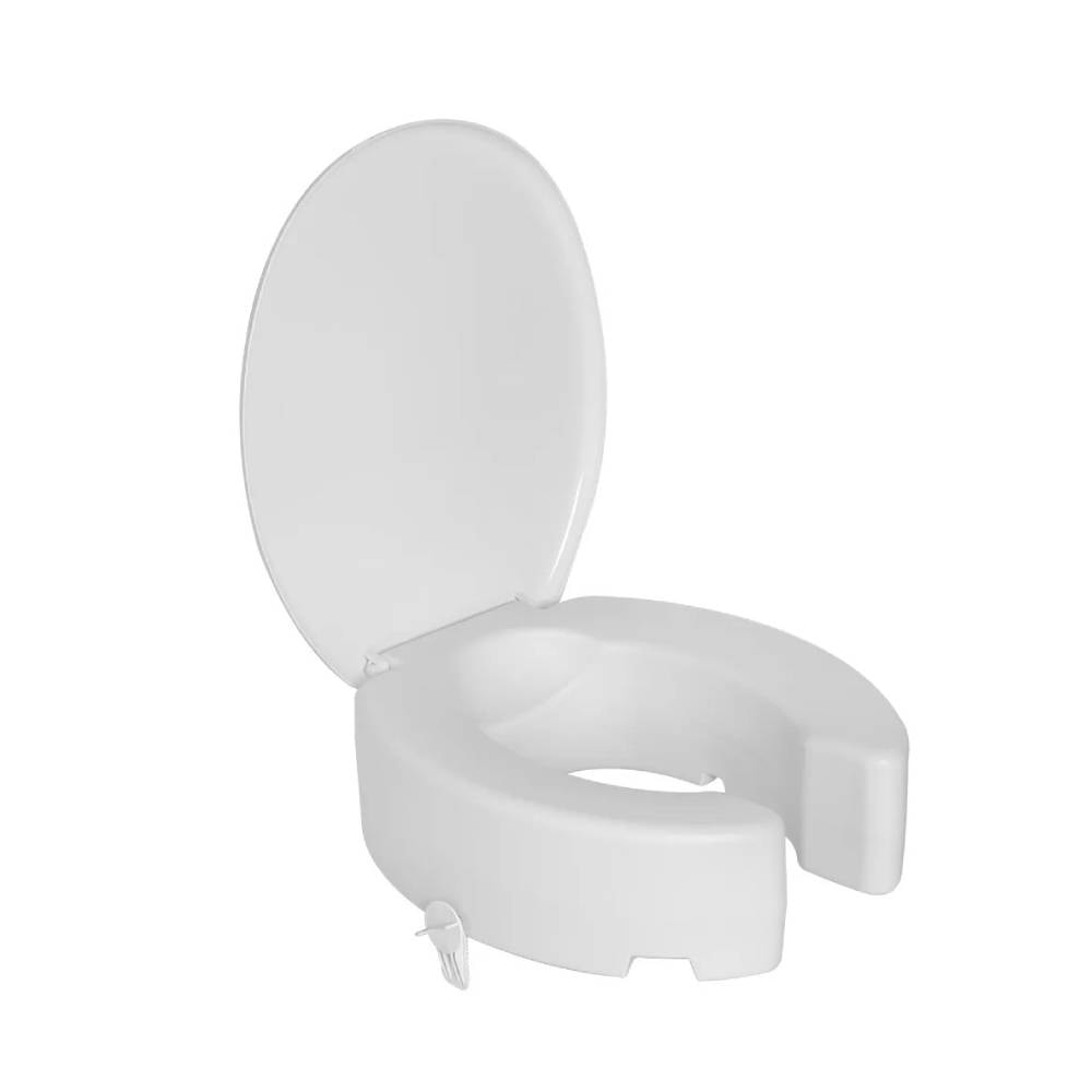 Assento Sanitário Elevado Astra com Tampo e Trava 13cm Branco - TAE13T/TBR1