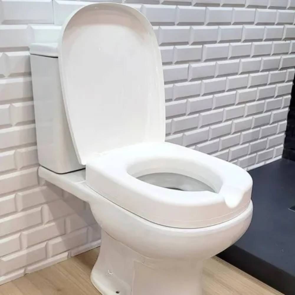 Assento Sanitário Elevado Mebuki Quadra Retangular 7,5cm Branco - 10400716