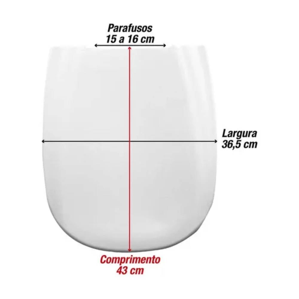 Assento Sanitário Elevado Mebuki Quadra Retangular 7,5cm Branco - 10400716