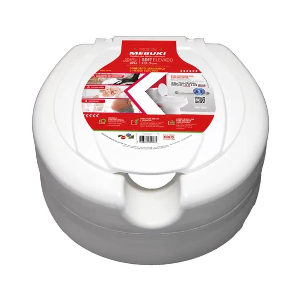 Assento Sanitário Elevado Mebuki Slim 13,5cm Branco - 10400365