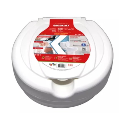 Assento Sanitário Elevado Mebuki Slim 7,5cm Branco - 10400366