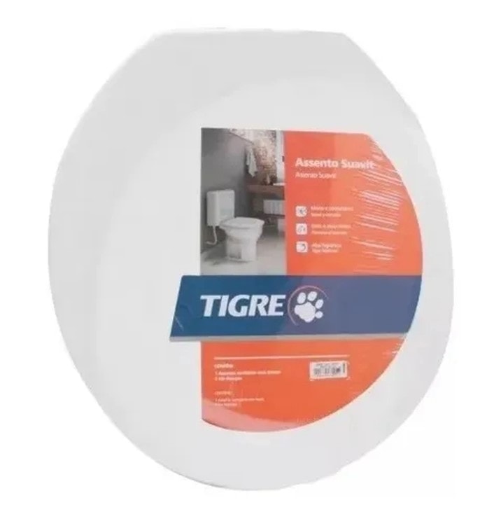 Assento Sanitário Tigre Almofadado Convencional Branco - 26910510