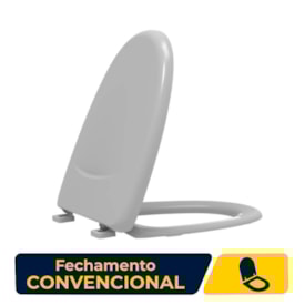 Assento Sanitário Tupan Aloha Convencional Termofixo Cinza Prata - 5630770