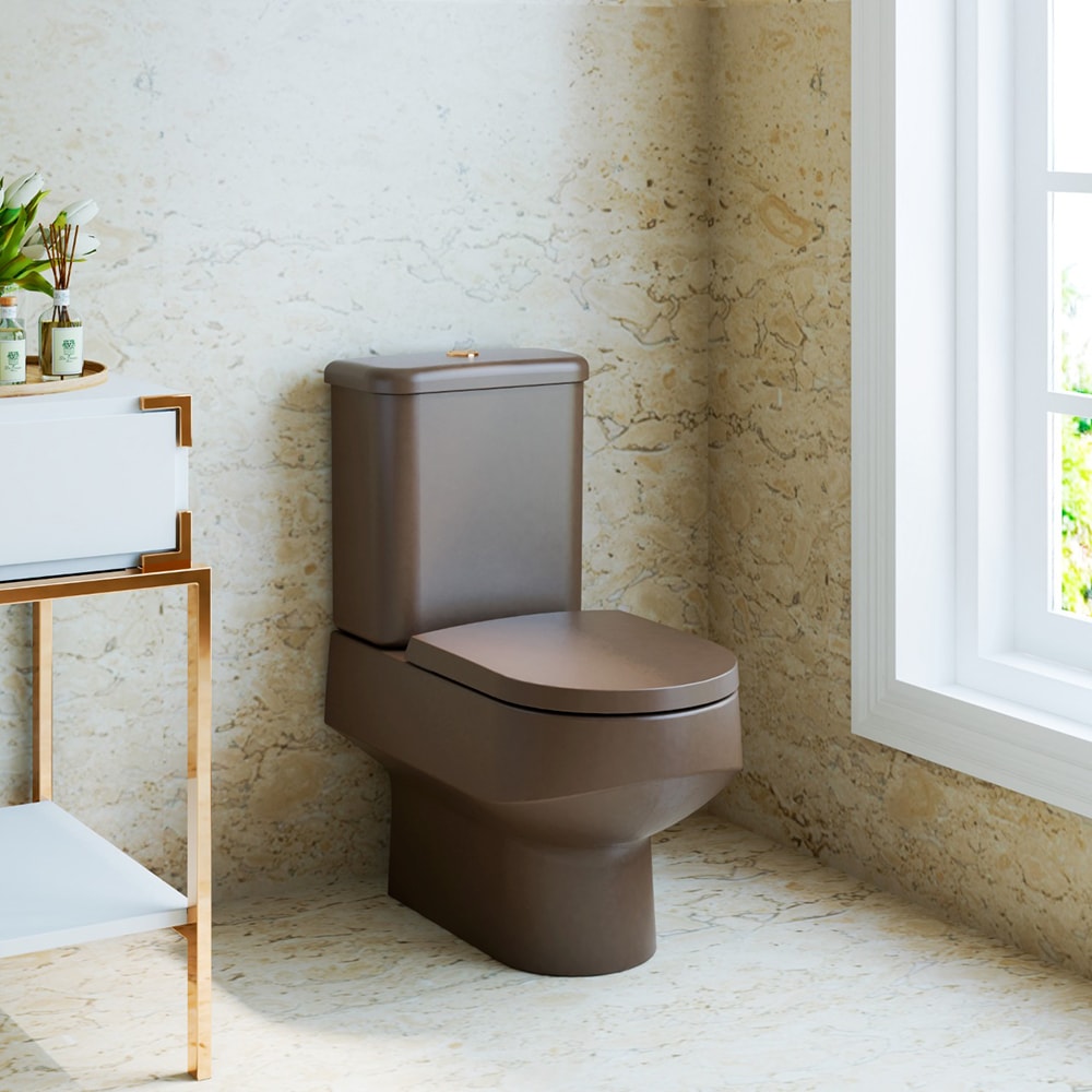 Assento Sanitário Tupan Carrara Soft Close Termofixo Marrom Fosco - ADCN22SC