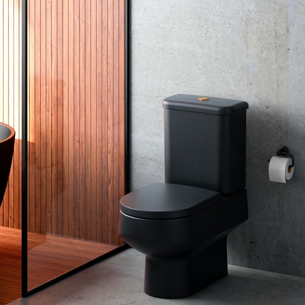 Assento Sanitário Tupan Carrara Soft Close Termofixo Preto Fosco - ADCN94SC