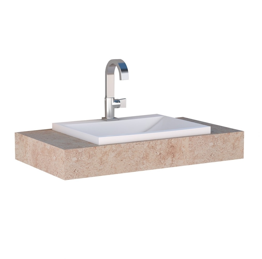 Bancada de Banheiro Suspensa Cozimax Arati 80 x 45cm Bege - 89841