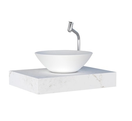 Bancada de Banheiro Suspensa para Cuba de Apoio Cozimax Peri 60cm Branca - 89835