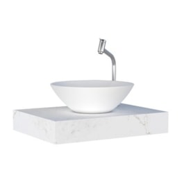 Bancada de Banheiro Suspensa para Cuba de Apoio Cozimax Peri 60cm Branca - 89835