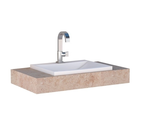 Bancada Suspensa Banheiro com Cuba Cozimax Arati 60cm Bege - 100189