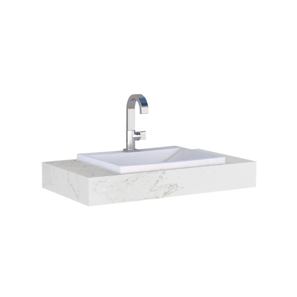 Bancada Suspensa Banheiro com Cuba Cozimax Arati 60cm Branca - 100193