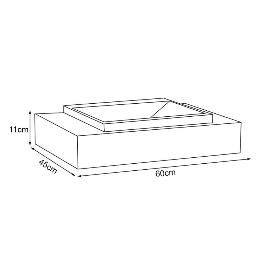 Bancada Suspensa Banheiro Cozimax Arati 60cm Cinza Polido - 100195