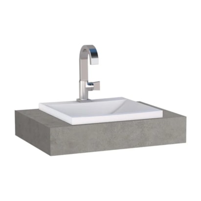 Bancada Suspensa Banheiro Cozimax Arati 60cm Cinza Polido - 100195