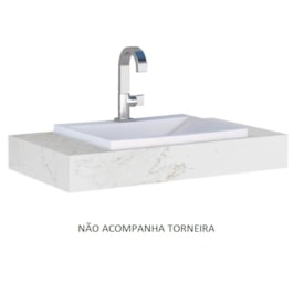 Bancada Suspensa Banheiro Cozimax Arati 80cm Branca - 100188