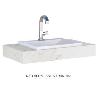 Bancada Suspensa Banheiro Cozimax Arati 80cm Branca - 100188