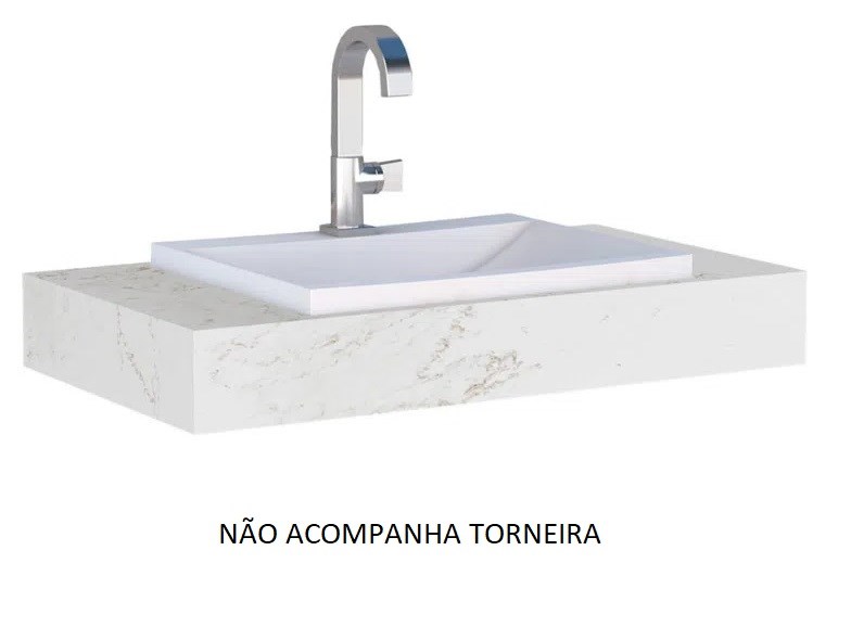 Bancada Suspensa Banheiro Cozimax Arati 80cm Branca - 100188