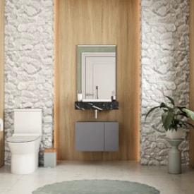 Bancada Suspensa Banheiro Cozimax Arati 80cm Preto - 102006