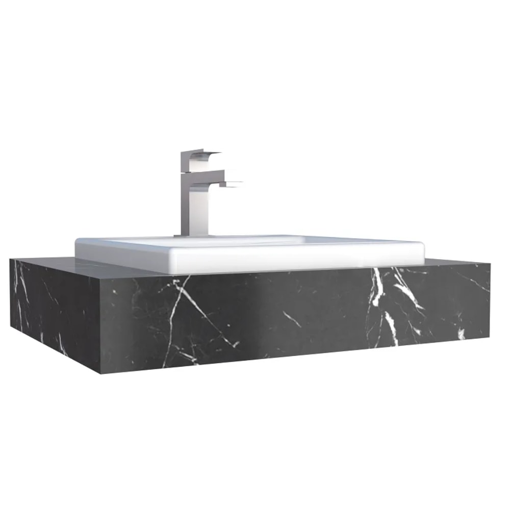 Bancada Suspensa Banheiro Cozimax Arati 80cm Preto - 102006