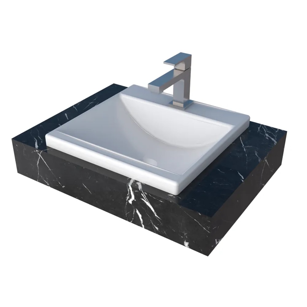 Bancada Suspensa Banheiro Cozimax Arati 80cm Preto - 102006