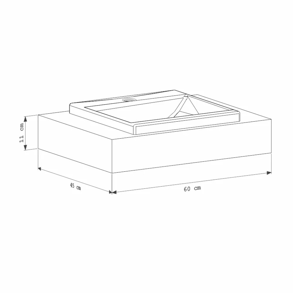 Bancada Suspensa Banheiro Cozimax Arati 80cm Preto - 102006