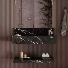 Bancada Suspensa Banheiro Cozimax Bergamo 80cm Preto - 101997