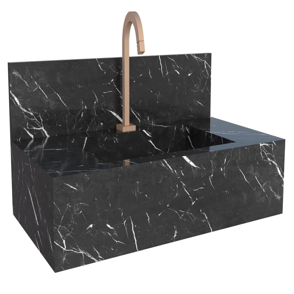 Bancada Suspensa Banheiro Cozimax Bergamo 80cm Preto - 101997