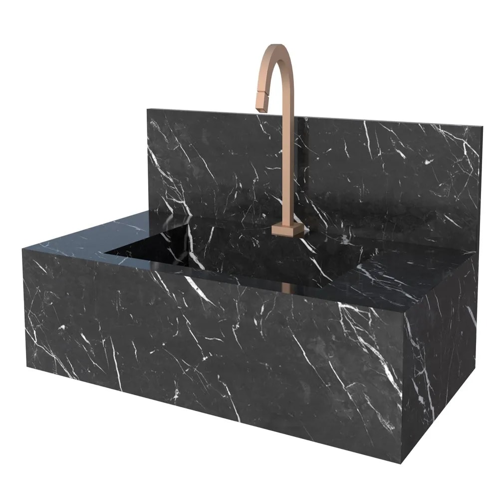 Bancada Suspensa Banheiro Cozimax Bergamo 80cm Preto - 101997