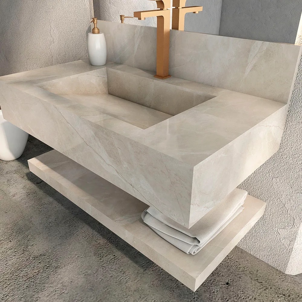 Bancada Suspensa Banheiro Cozimax Milano 80cm Bege - 102091