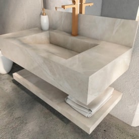 Bancada Suspensa Banheiro Cozimax Milano 80cm Bege - 102091