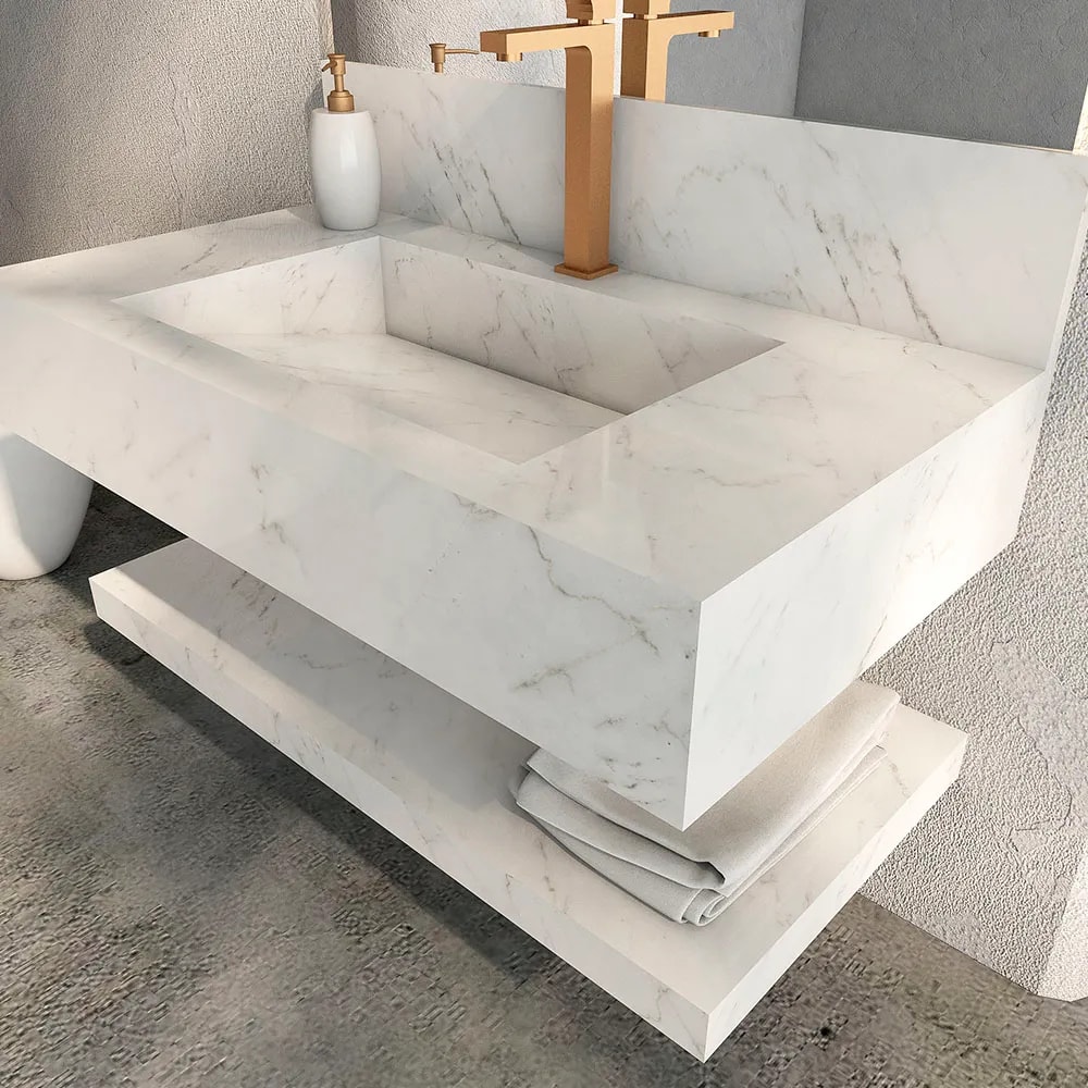 Bancada Suspensa Banheiro Cozimax Milano 80cm Branca - 102089