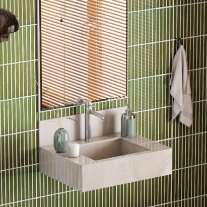 Bancada Suspensa Banheiro Cozimax Napoles 60cm Bege - 103389