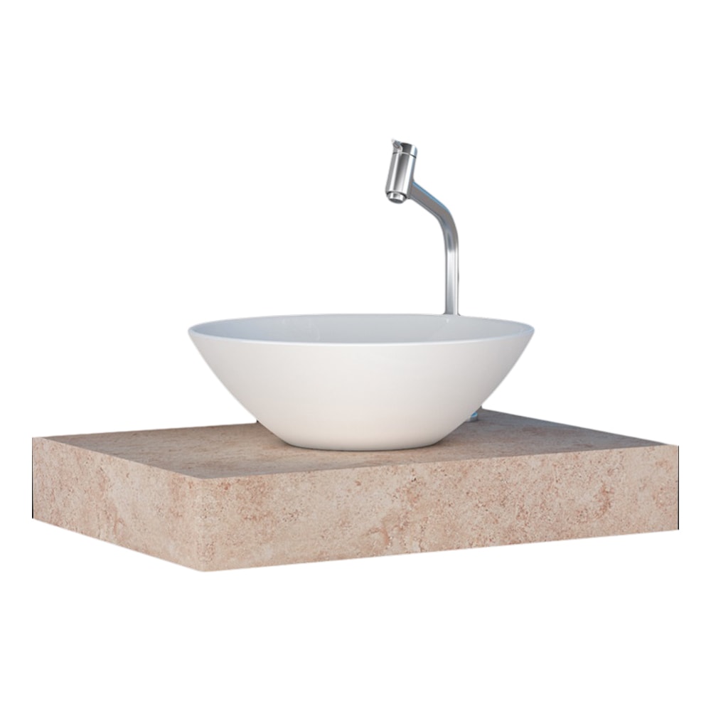 Bancada Suspensa Banheiro Cozimax Peri 60 Bege Polido - 100260