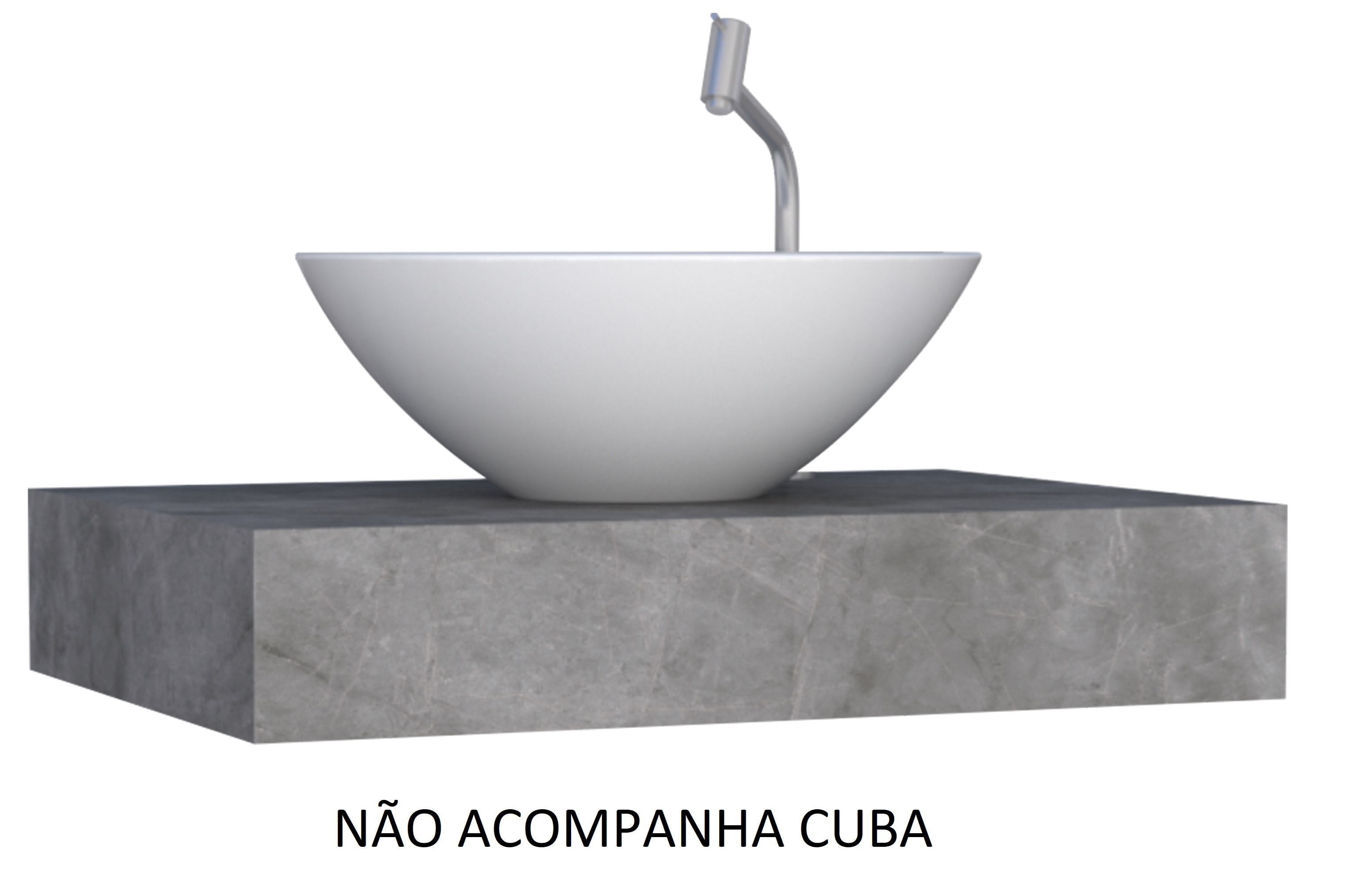 Bancada Suspensa Banheiro Cozimax Peri 60cm Cinza - 101490