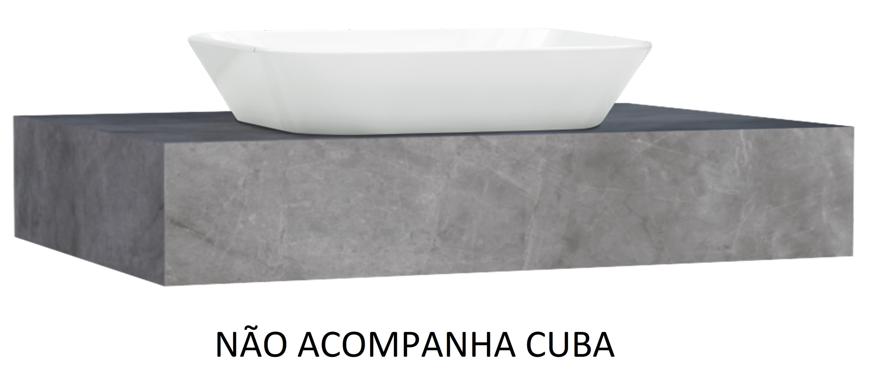 Bancada Suspensa Banheiro Cozimax Peri 60cm Cinza - 101490