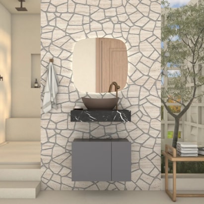 Bancada Suspensa Banheiro Cozimax Peri 60cm Preto - 102003