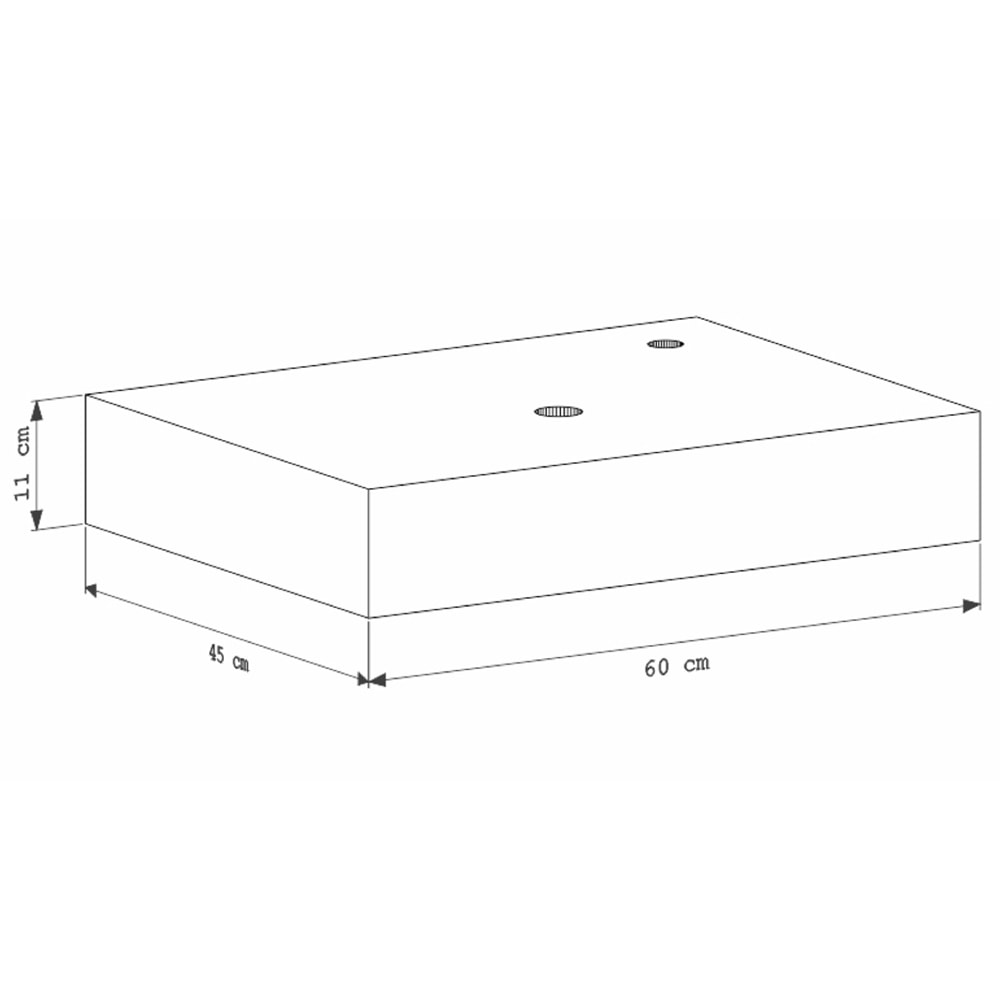 Bancada Suspensa Banheiro Cozimax Peri 60cm Preto - 102003