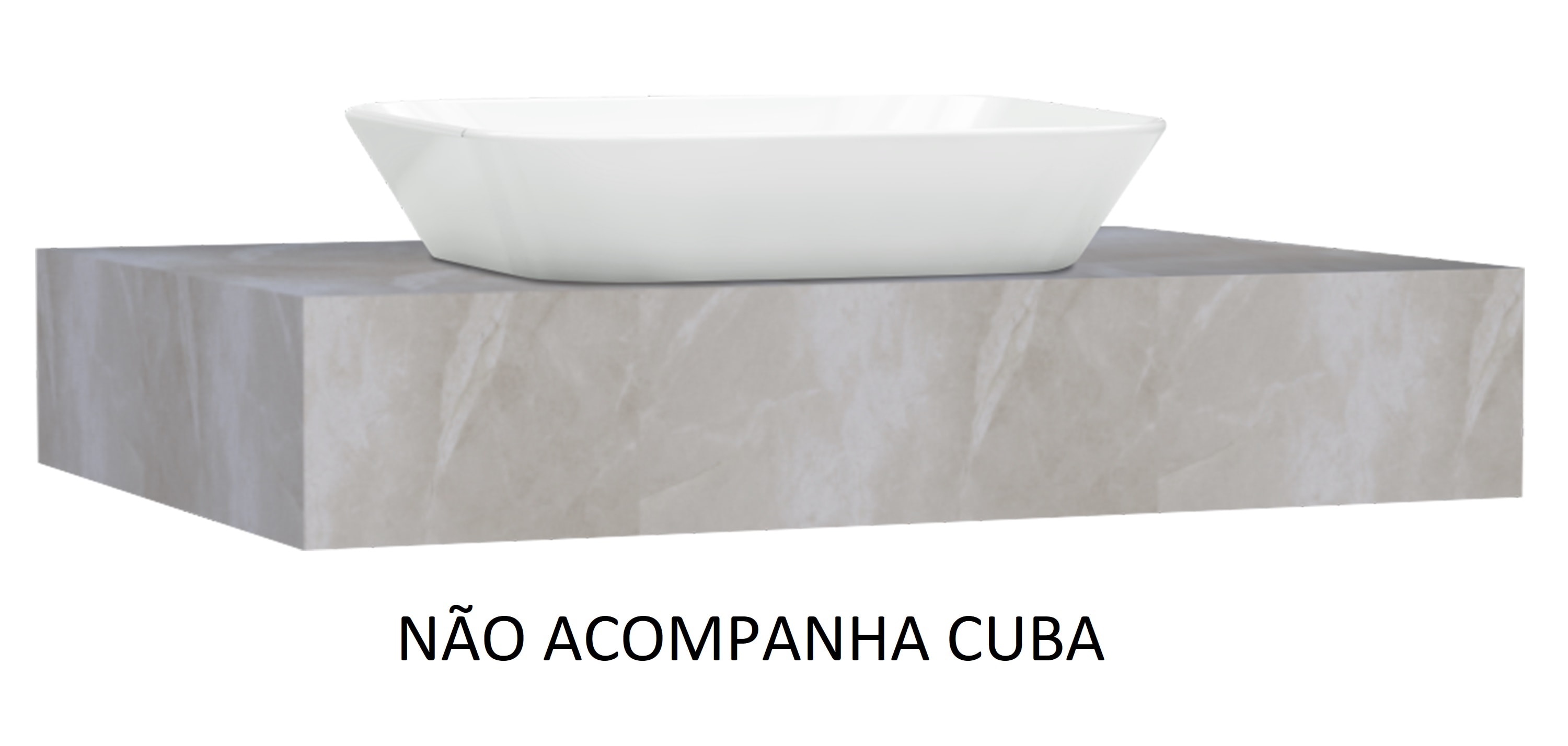 Bancada Suspensa Banheiro Cozimax Peri 80cm Bege - 101293