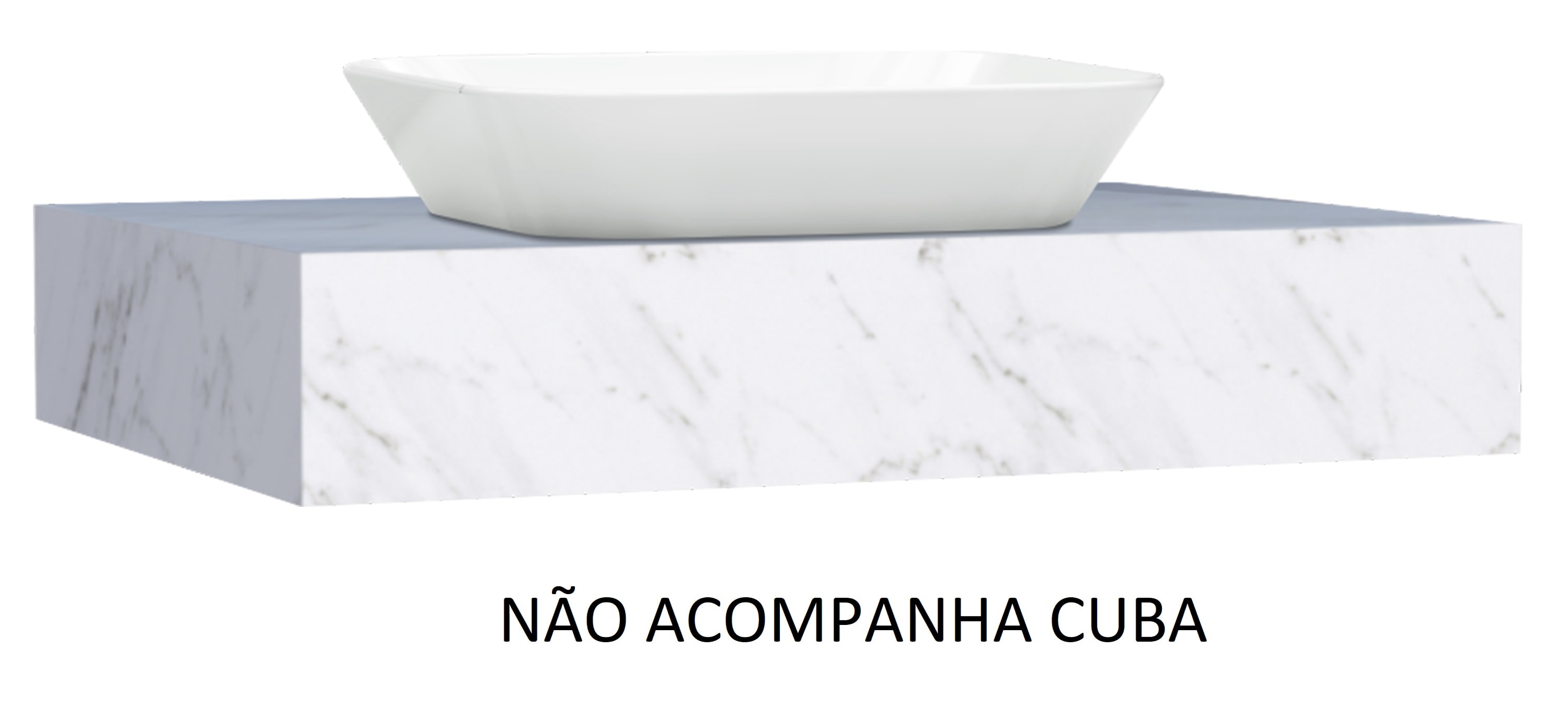 Bancada Suspensa Banheiro Cozimax Peri 80cm Branca - 101291