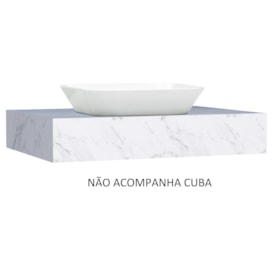 Bancada Suspensa Banheiro Cozimax Peri 80cm Branca - 101291