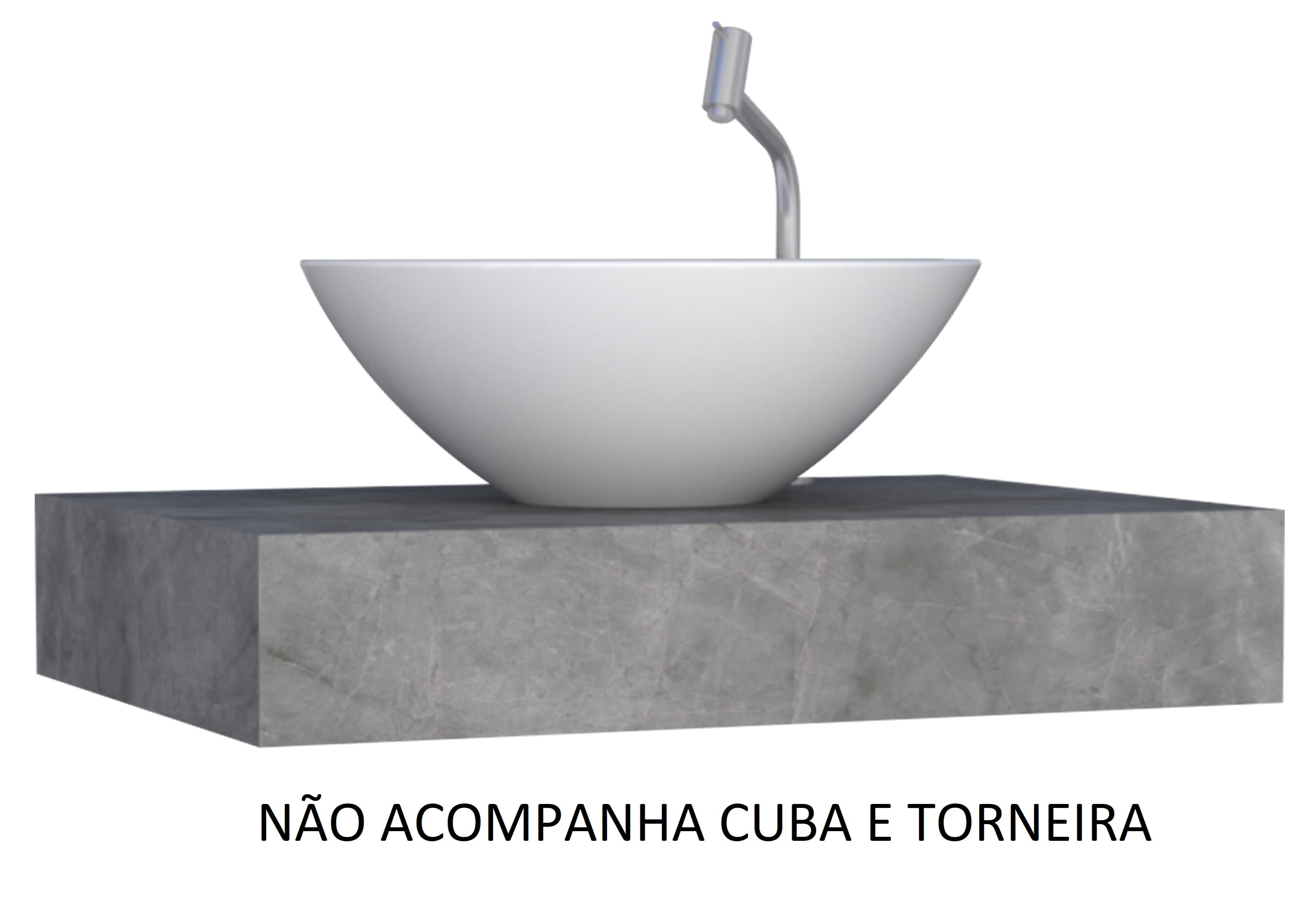 Bancada Suspensa Banheiro Cozimax Peri 80cm Cinza - 101292