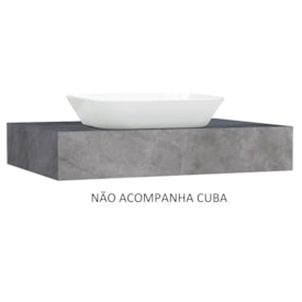 Bancada Suspensa Banheiro Cozimax Peri 80cm Cinza - 101292