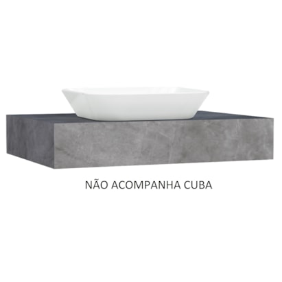 Bancada Suspensa Banheiro Cozimax Peri 80cm Cinza - 101292