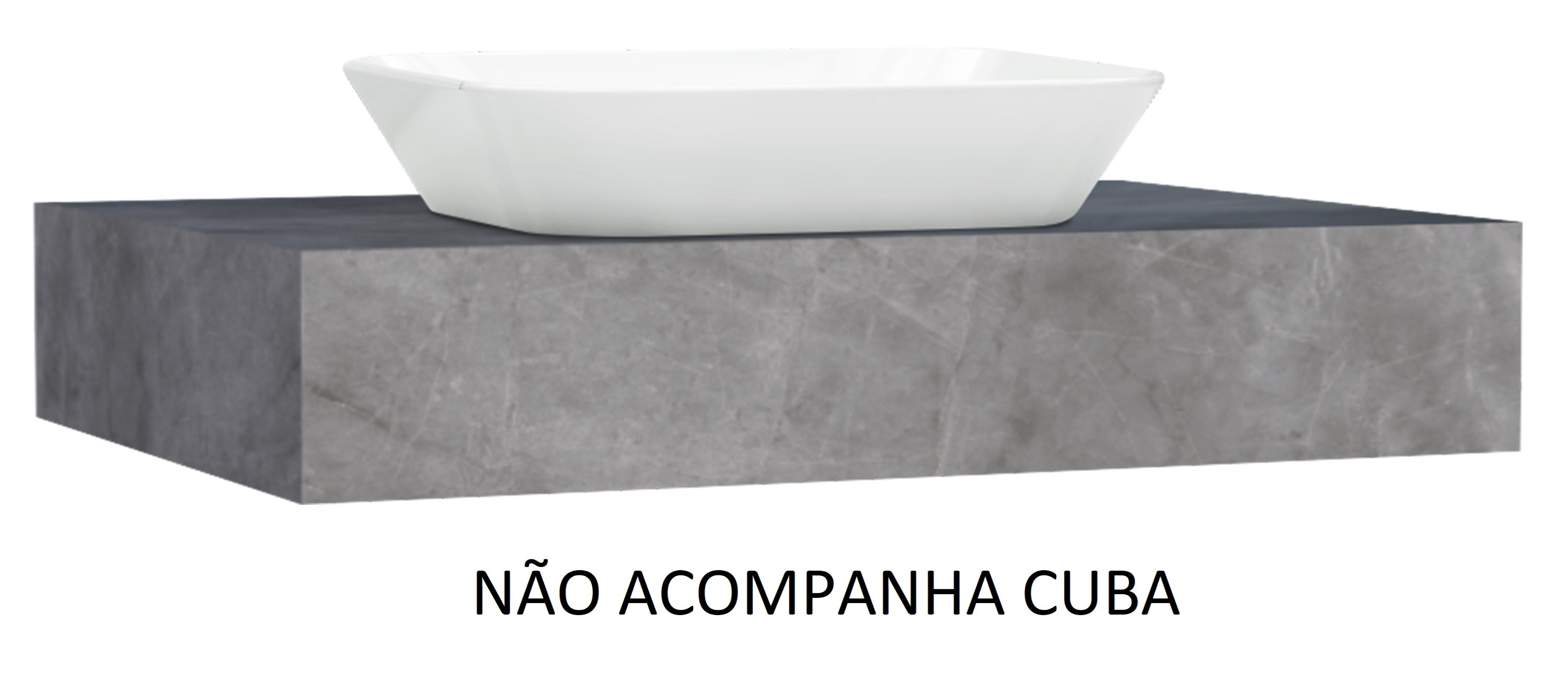 Bancada Suspensa Banheiro Cozimax Peri 80cm Cinza - 101292