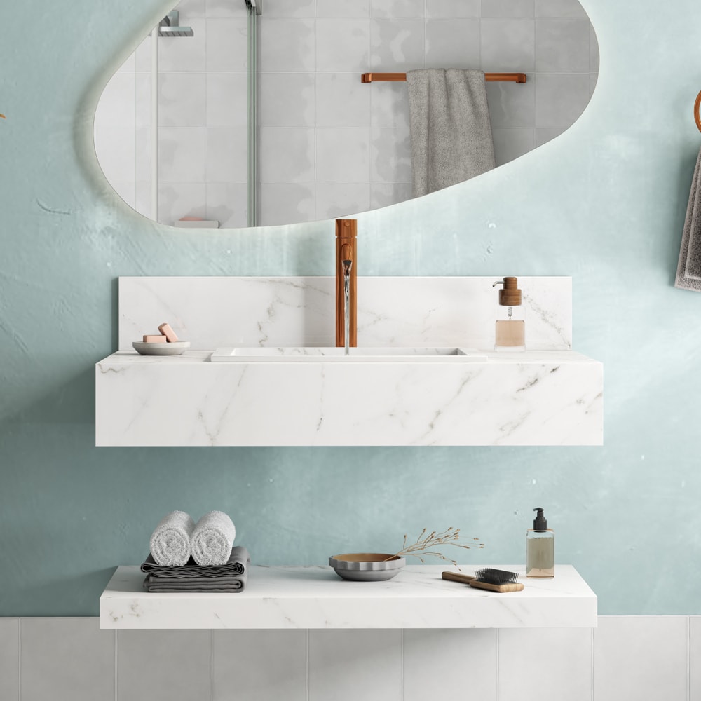 Bancada Suspensa Banheiro Cozimax Veneza 80cm Branco - 102811